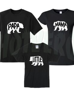 Papa Bear Mama Bear Little Bear Family T shirt