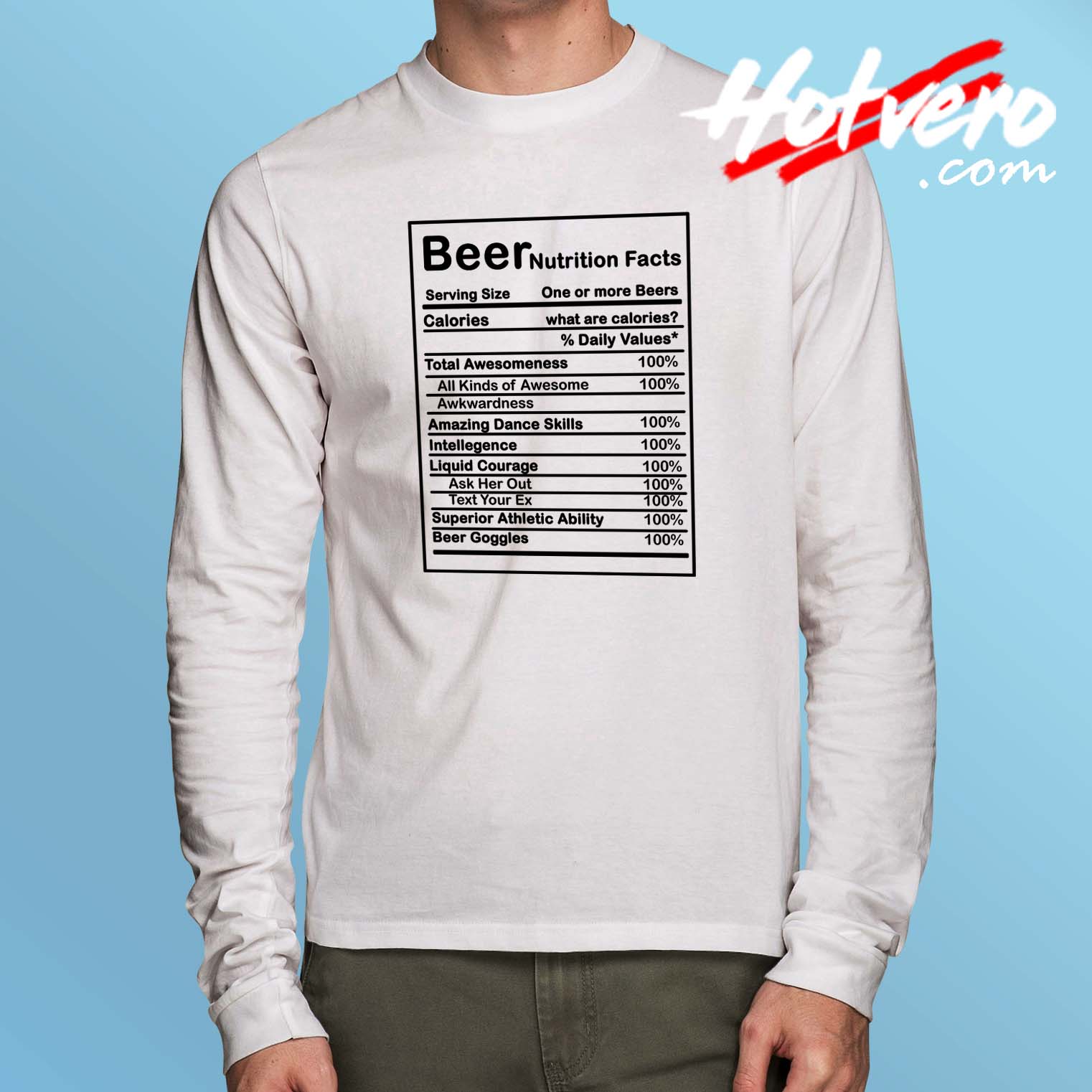 Cheap Beer Nutrition Facts Long Sleeve Shirt