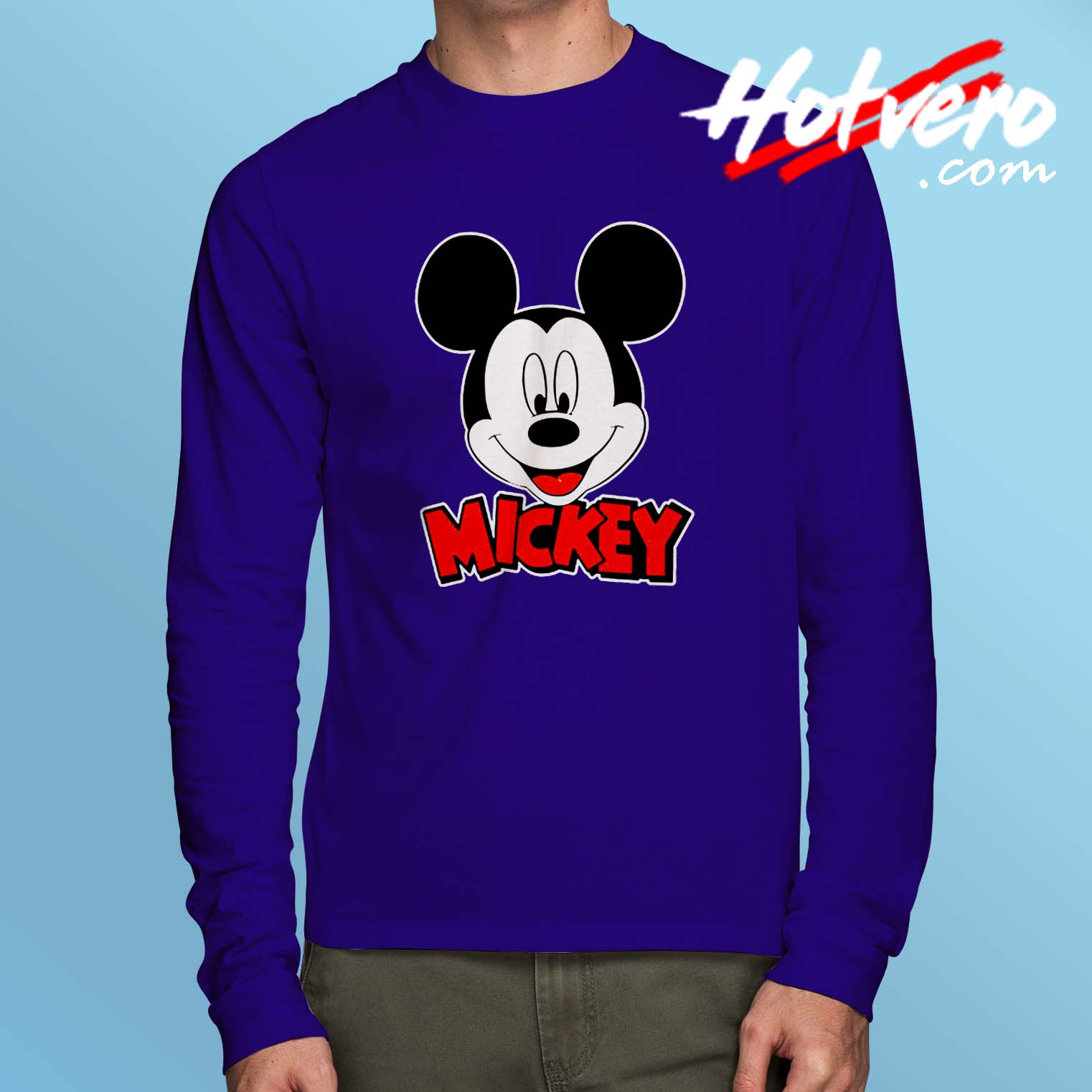 Cheap Disney Mickey Mouse Smile Long Sleeve Shirt