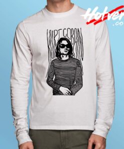 Cheap Kurt Cobain Stripe Long Sleeve Shirt