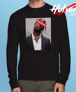 Cheap Travis Scott Supreme Parody Long Sleeve Shirt