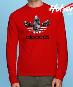 Funny Alpacas Adidas Parody Long Sleeve Shirt