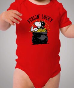 Snoopy Feelin Lucky Baby Onesie Bodysuit