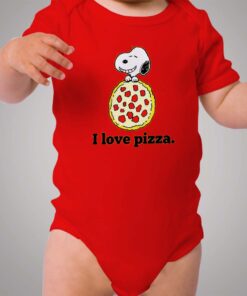 Snoopy I Love Pizza Baby Onesie Bodysuit