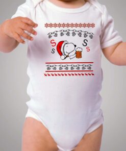 Snoopy Ugly Christmas Baby Onesie Bodysuit