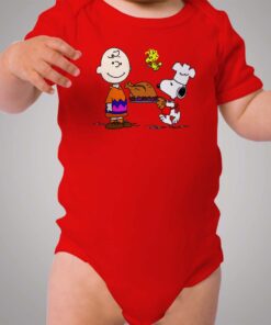 Snoopy and Charlie Brown Thanks Giving Baby Onesie Bodysuit