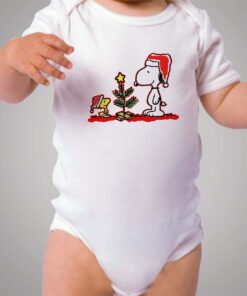 Snoopy and Woodstock Santa Baby Onesie Bodysuit