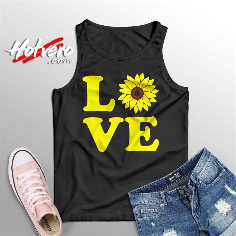 Cute Love Sunflower Summer Tank Top