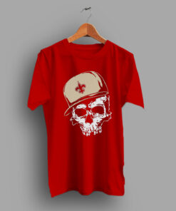 Heavy Classic Look And Feel New Orleans Saint Skull T Shirt