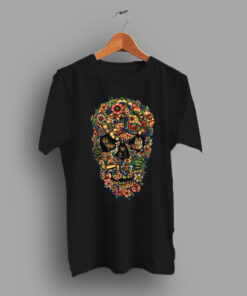 Tees Sugar Skull Floral Fauna Skull T Shirt