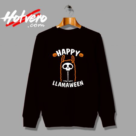 Cute Alpaca Happy Llamaween Halloween Graphic Sweatshirt