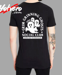 Grim Grinning Ghost Social Club Halloween T Shirt