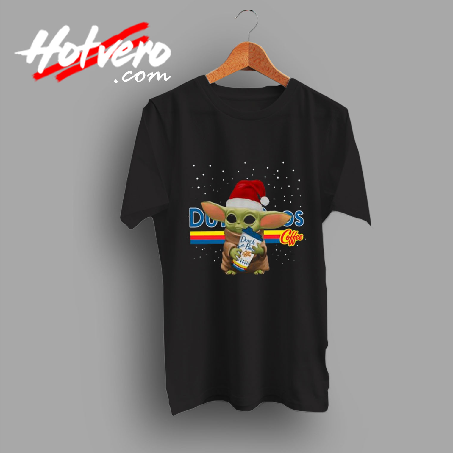Funny Baby Yoda Hold Coffee Christmas T shirt