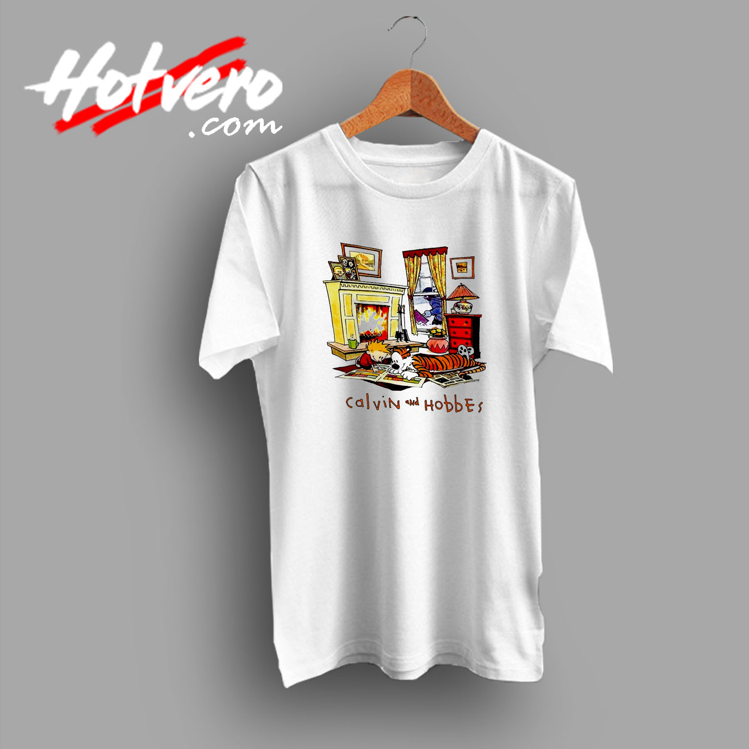 Funny Calvin and Hobbes Reading T Shirt
