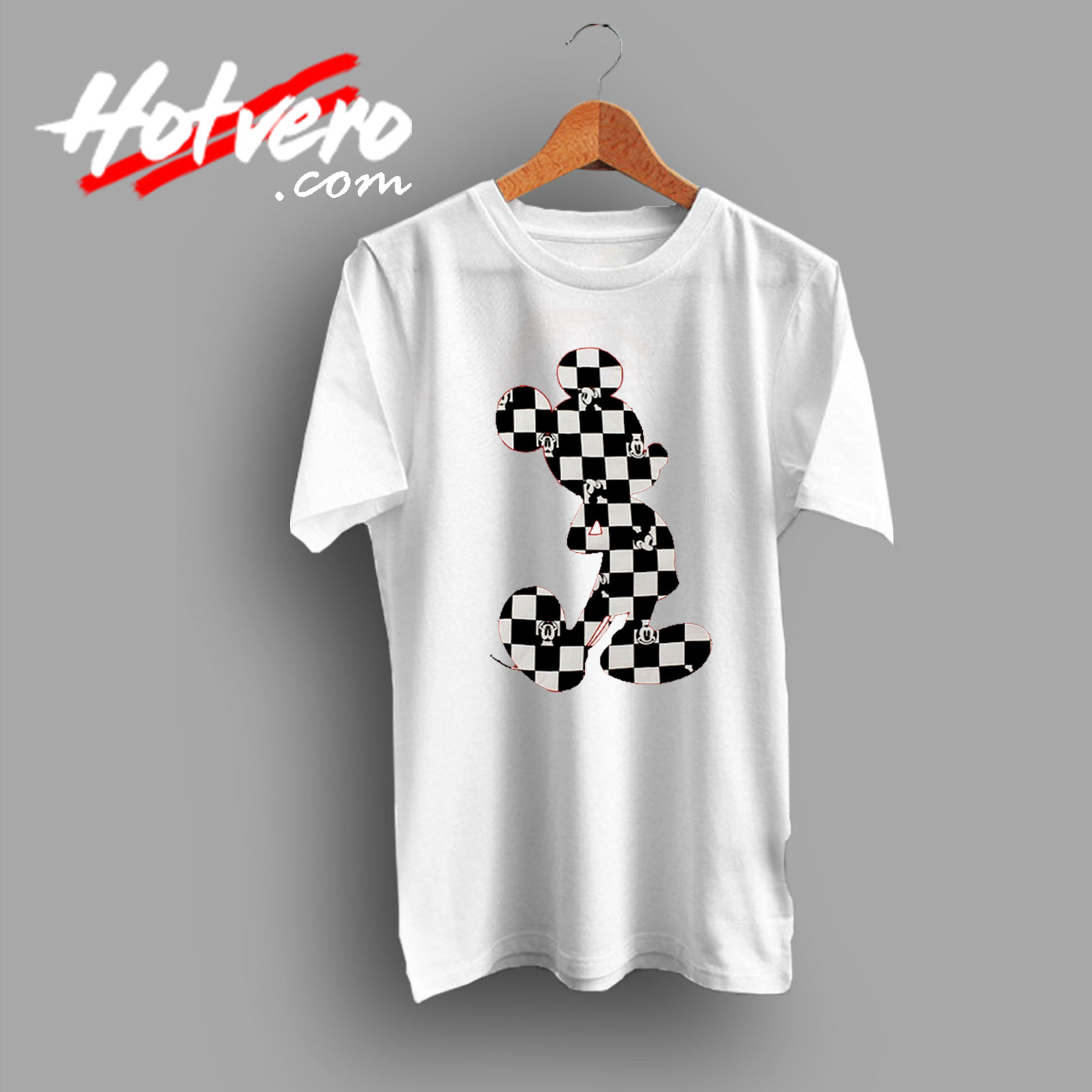 Mickey Mouse Checkered Pattern Disney Graphic T Shirt