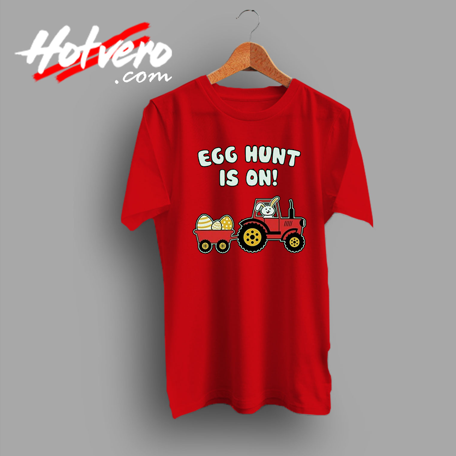 Rabbit With Tractor Loving Easter T Shirt