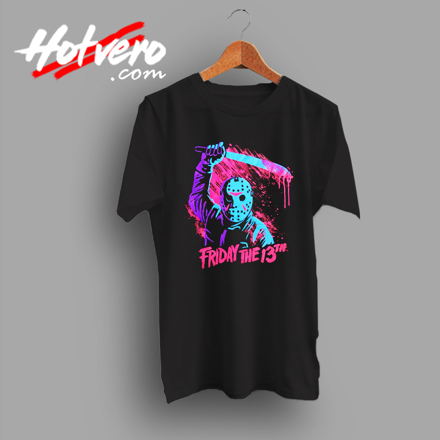 Top Friday the 13th Neon Horror Movie T shirt