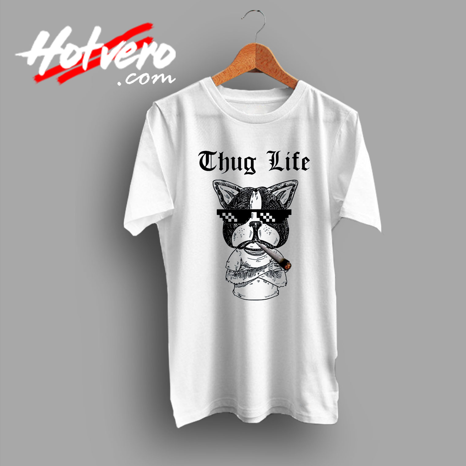 Tupac Parody Dog Smoke Thug Life Doodle T Shirt