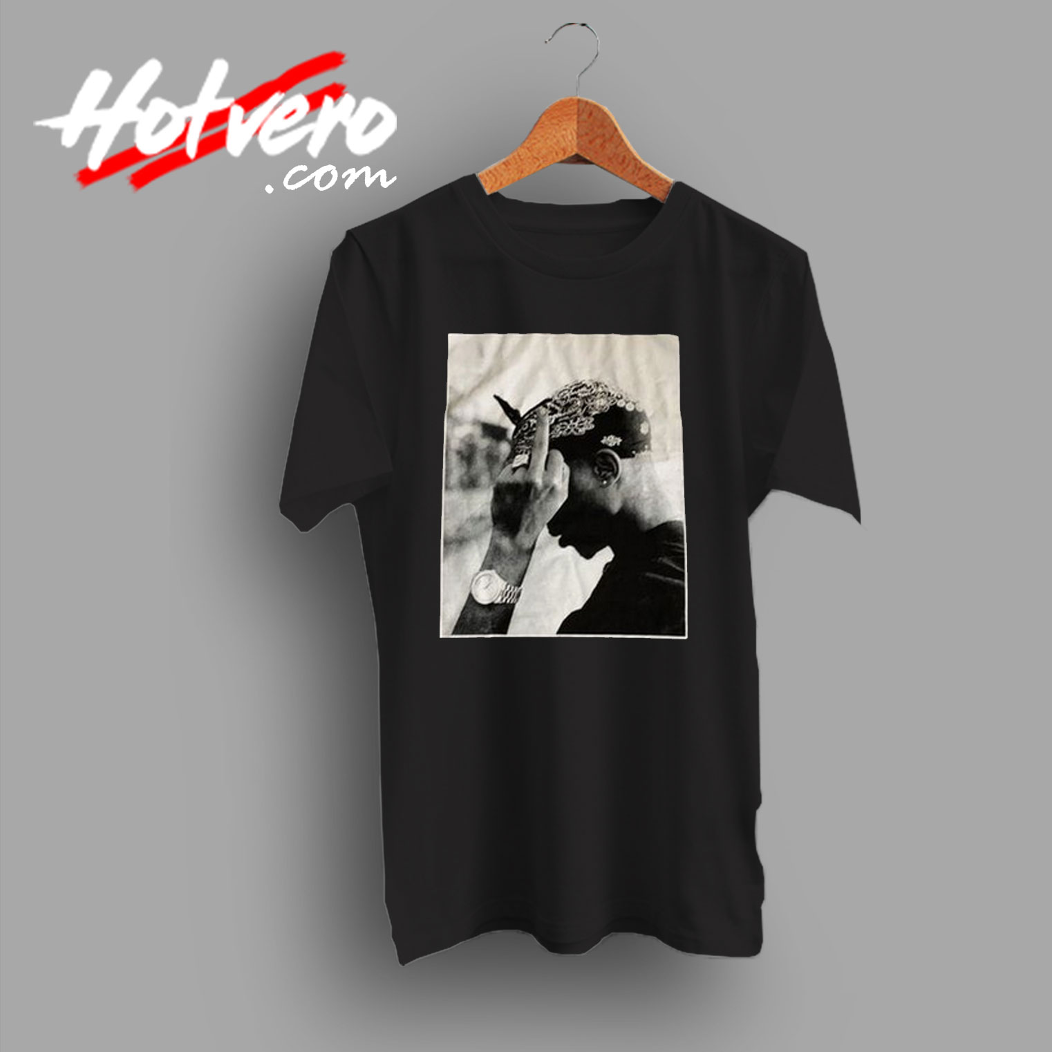 Tupac Rapper Middle Finger Photos T Shirt