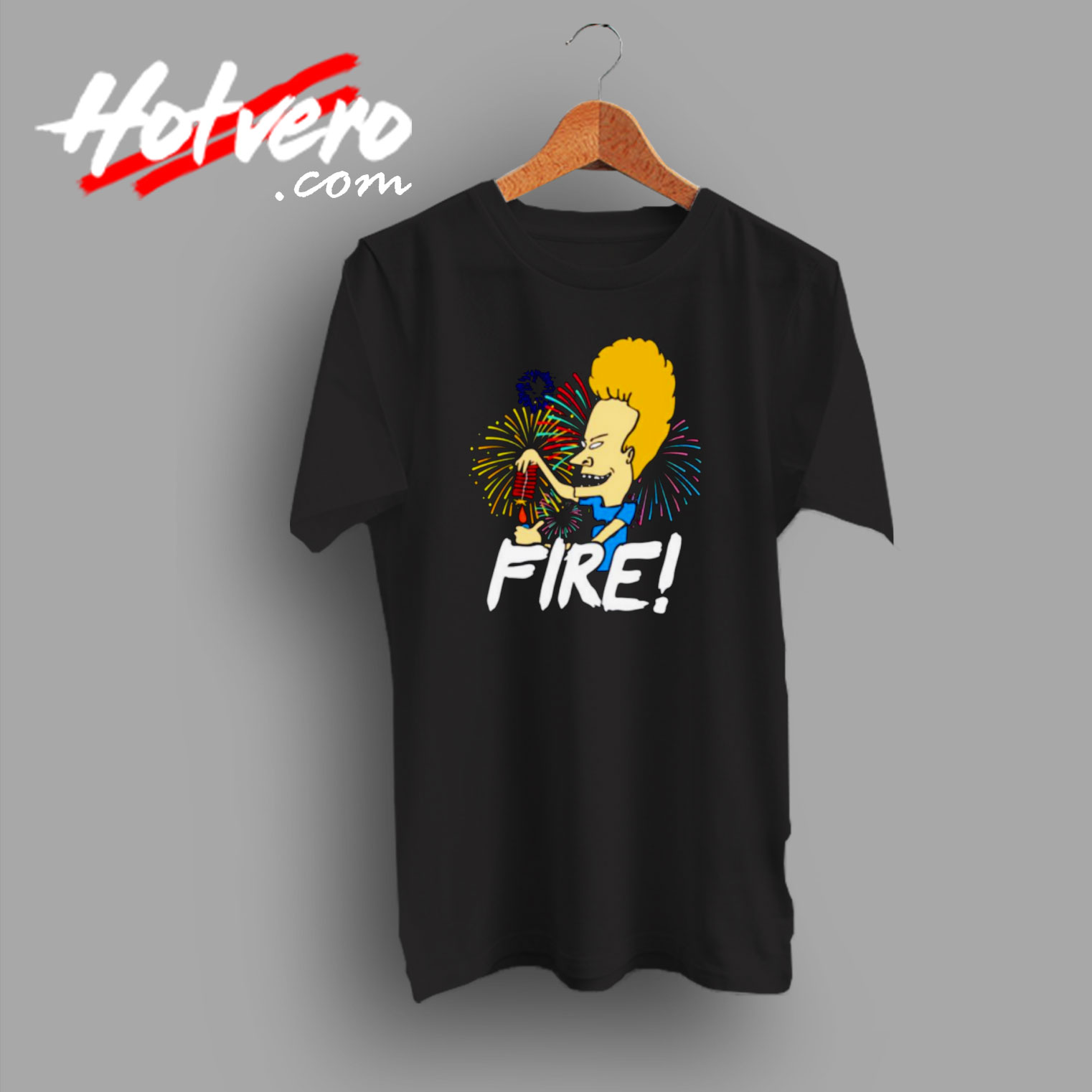 Vintage Beavis Fire Firework 4th Of July College T Shirt