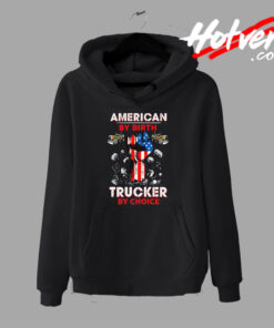 American By Birth Hand Flag Graphic Hoodie