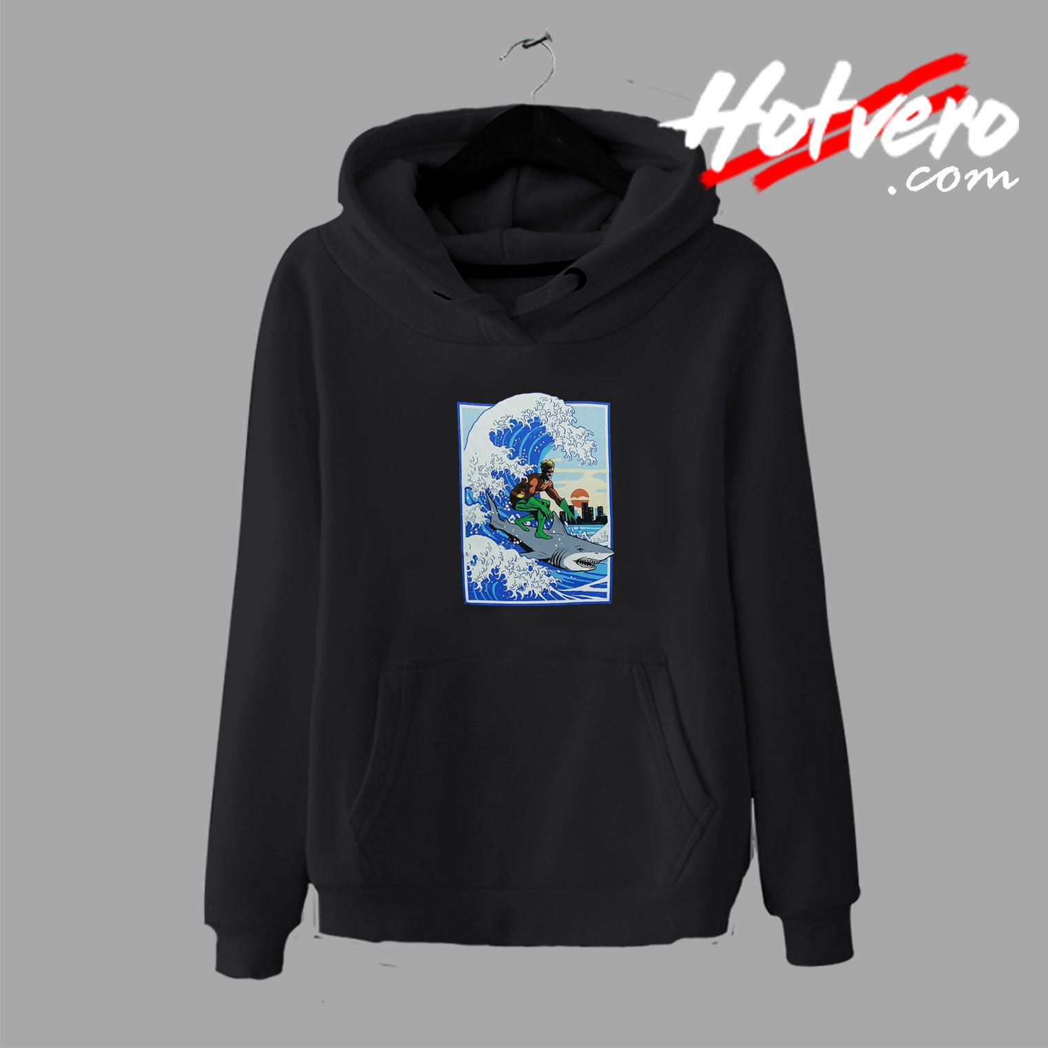 Aquaman Surf WIth Shark Hoodie