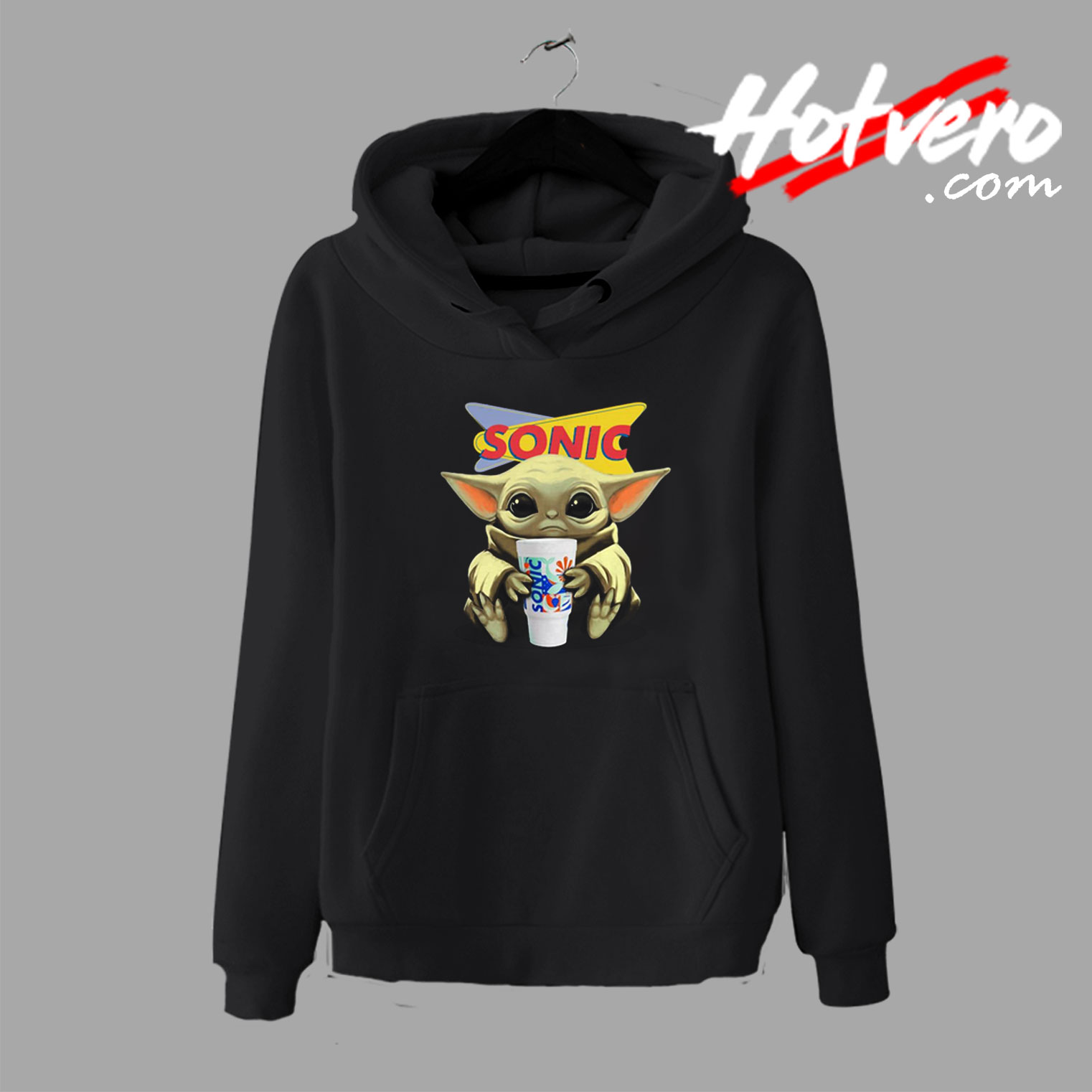 Baby Yoda Hug Sonic Parody Hoodie