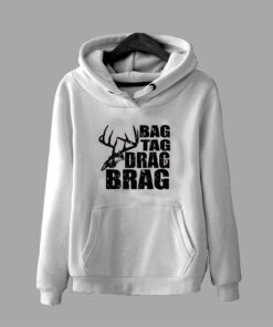 Bag Tag Drag Brag Deer Hunter Skull Hoodie