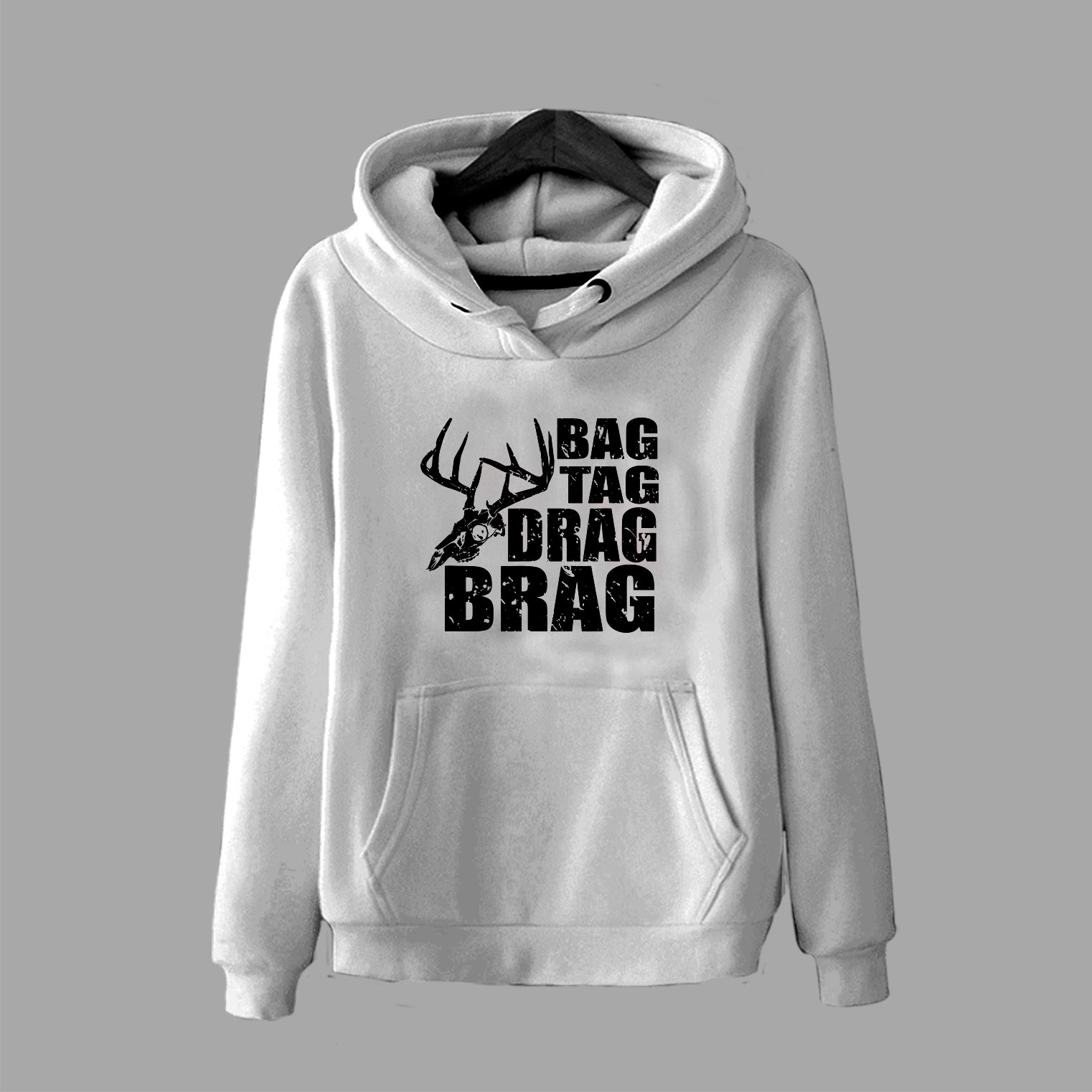 Bag Tag Drag Brag Deer Hunter Skull Hoodie