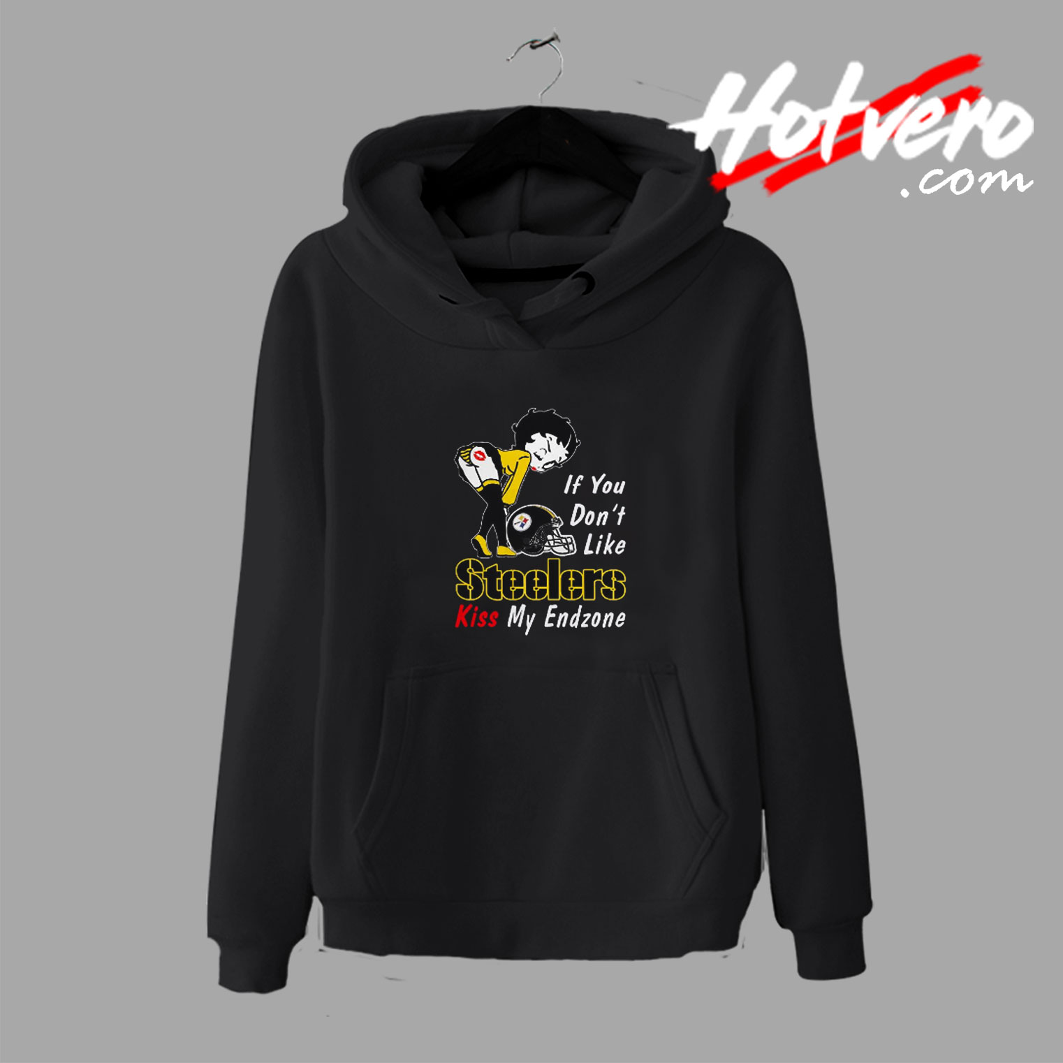 Betty Boop Steelers kiss my endzone Hoodie