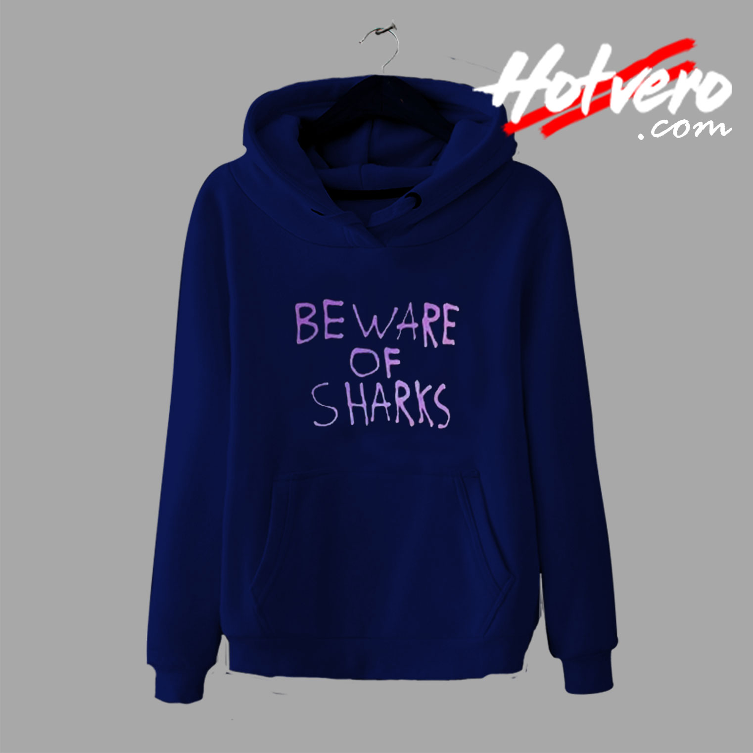 Beware of Sharks Words Design Hoodie