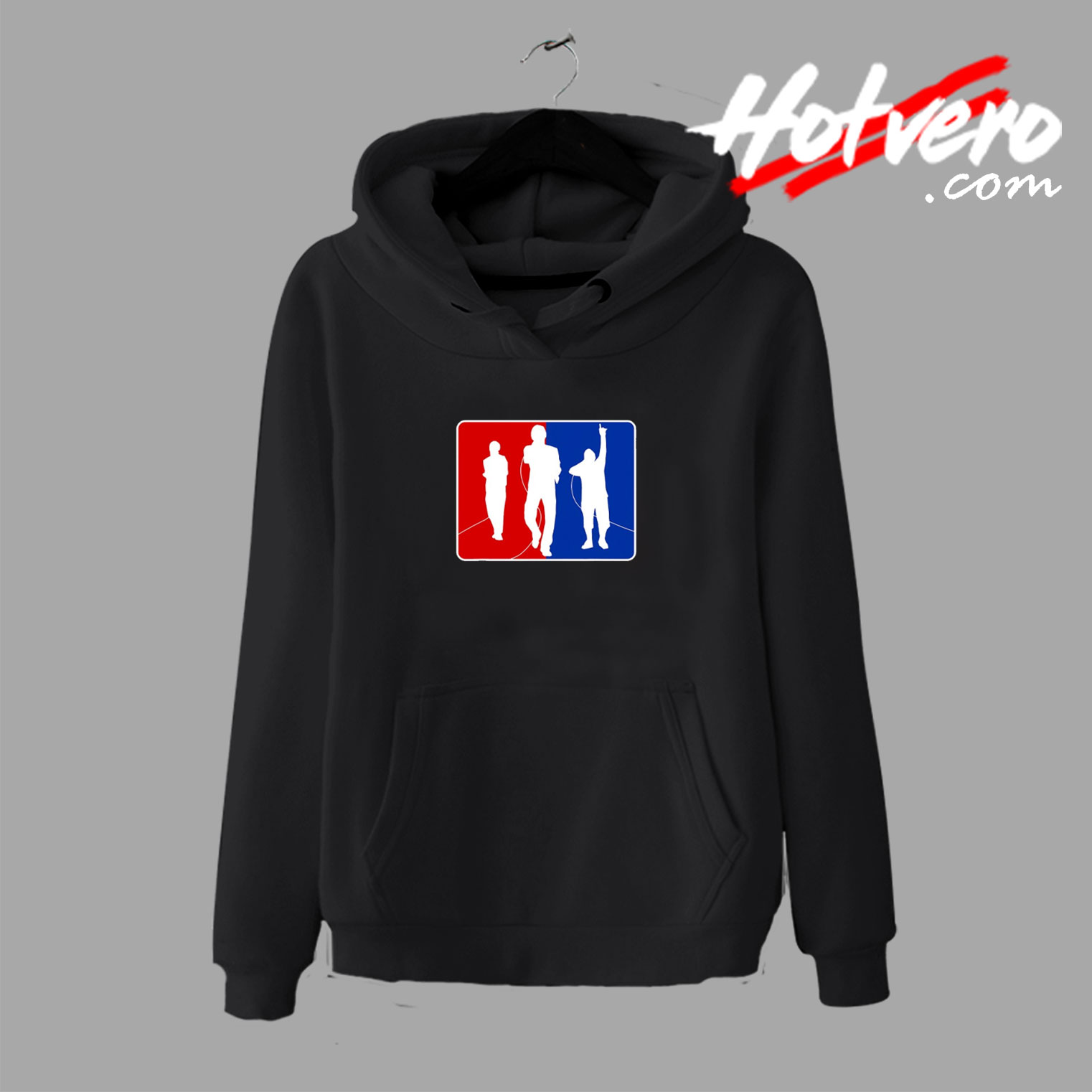 Blue Red White Hip Hop Graphic Hoodie