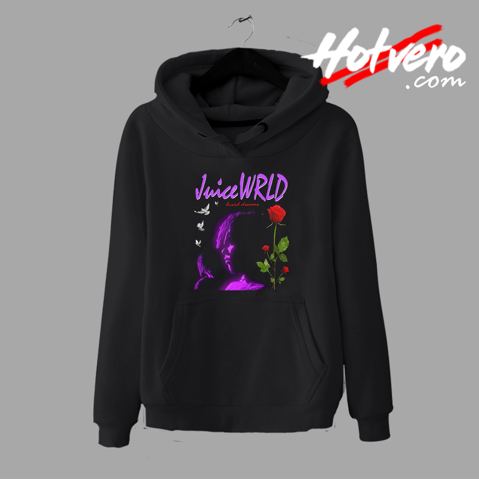 Cheap Juice Wrld Lucid Dreams Rose Bird Hoodie