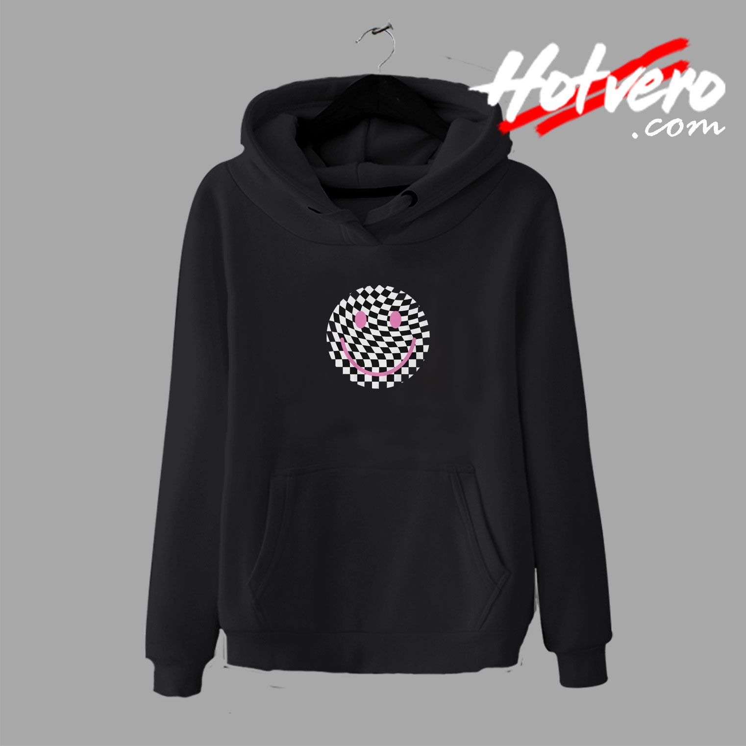 Checkerboard Happy Face Hoodie