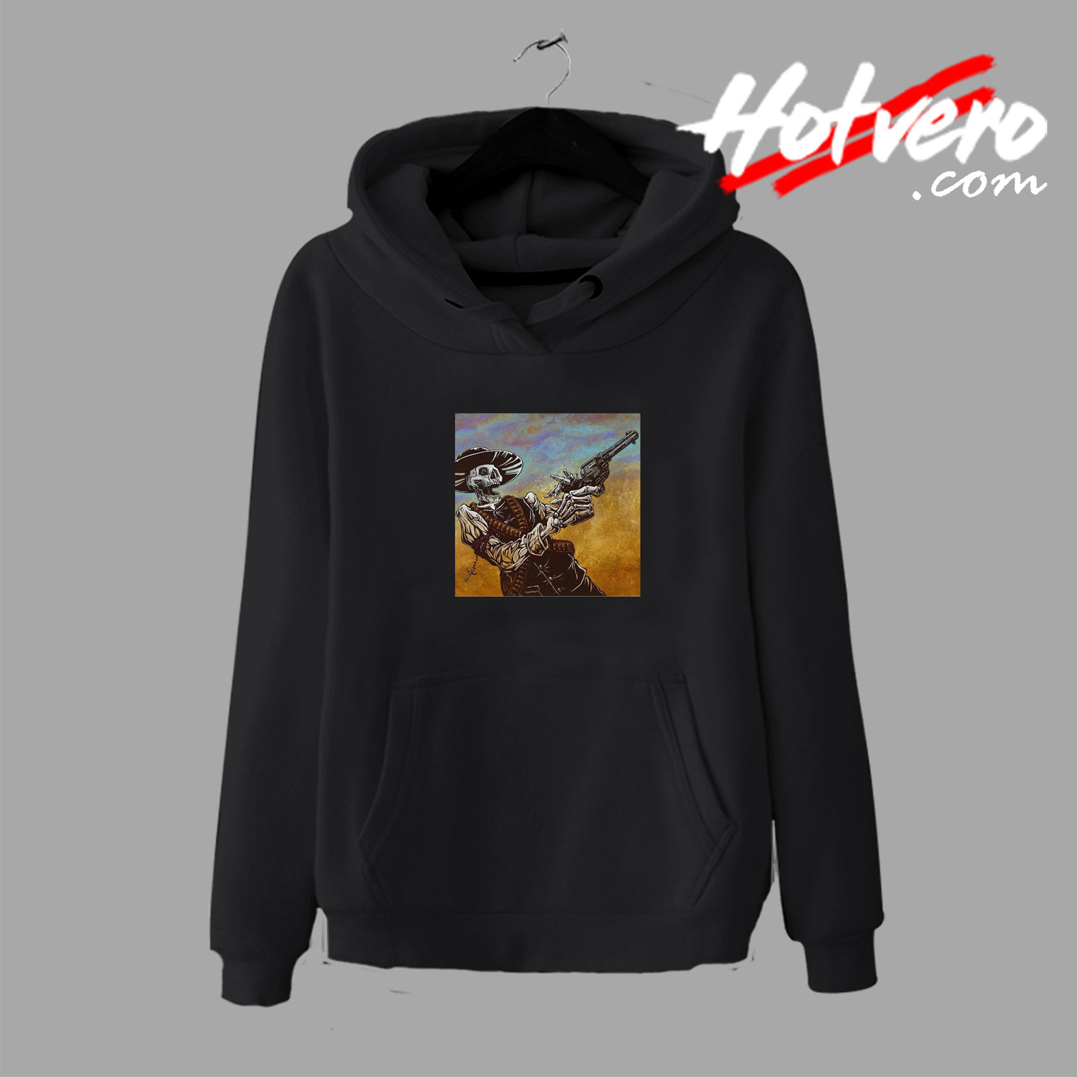 Cowboy Skeleton Retro Poster Hoodie
