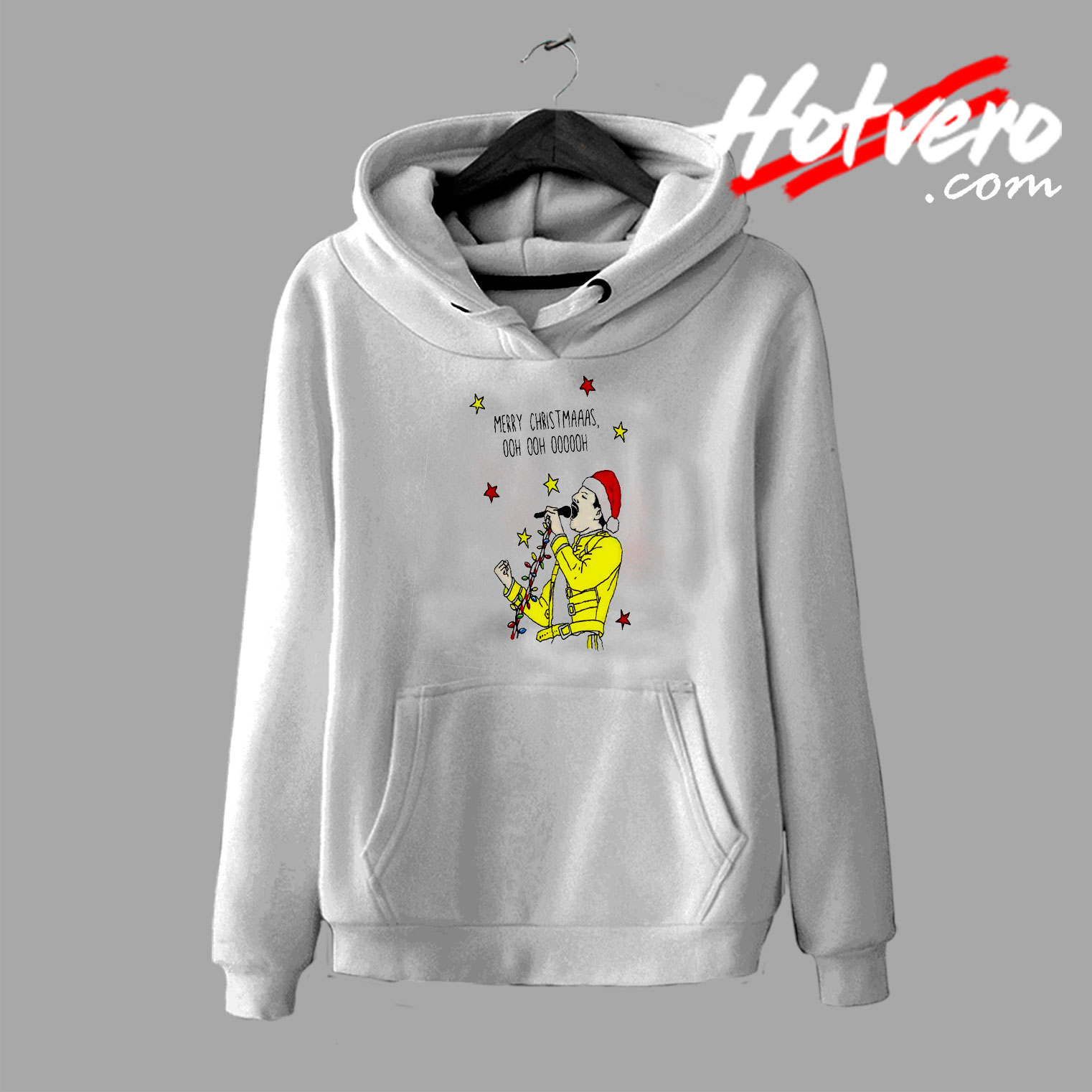 Freddie Mercury Singing Merry Christmas Hoodie