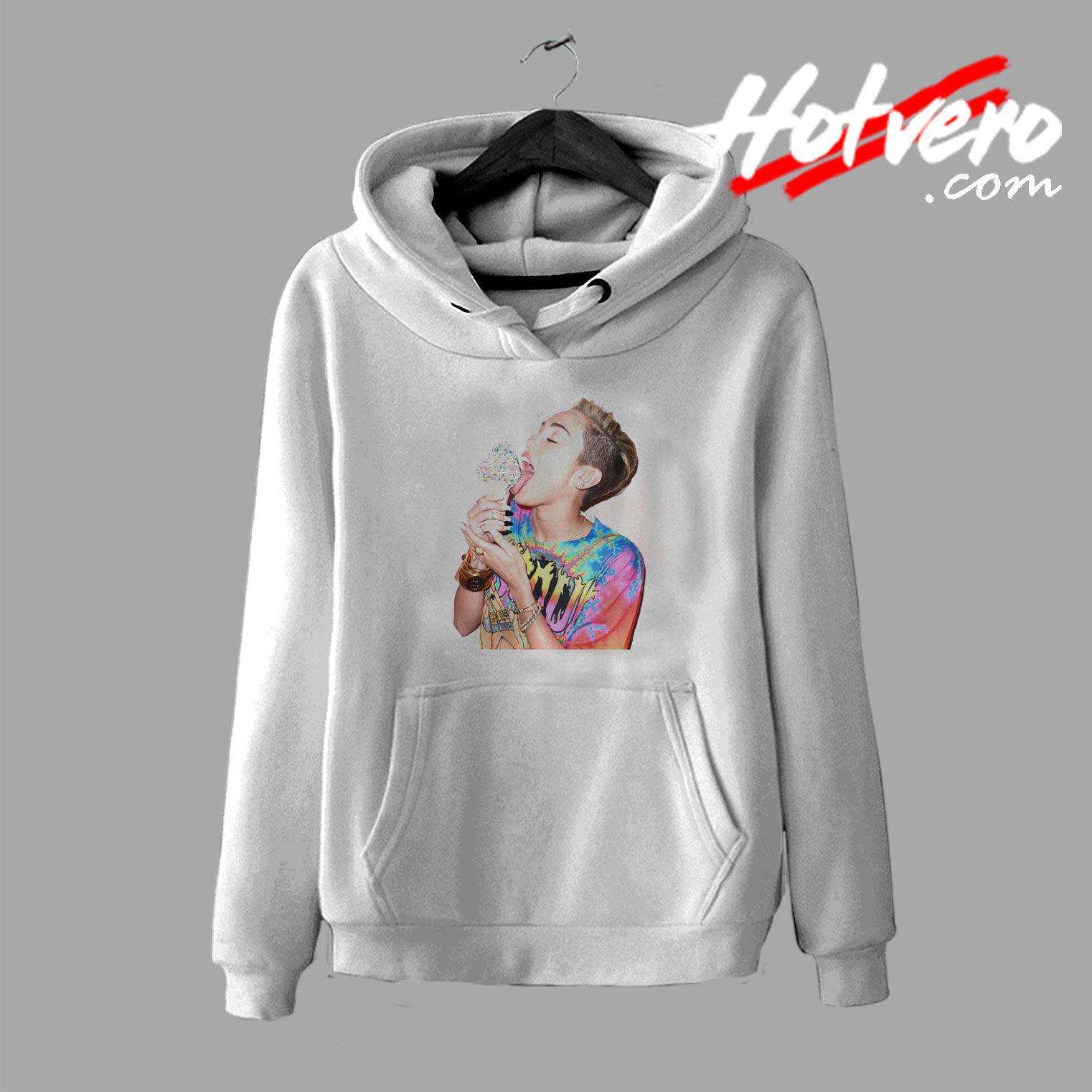 Funny Miley Cyrus Licking Ice Cream Graphic Hoodie