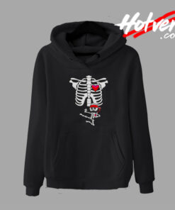 Funny Ninja Pregnant Skeleton Halloween Hoodie