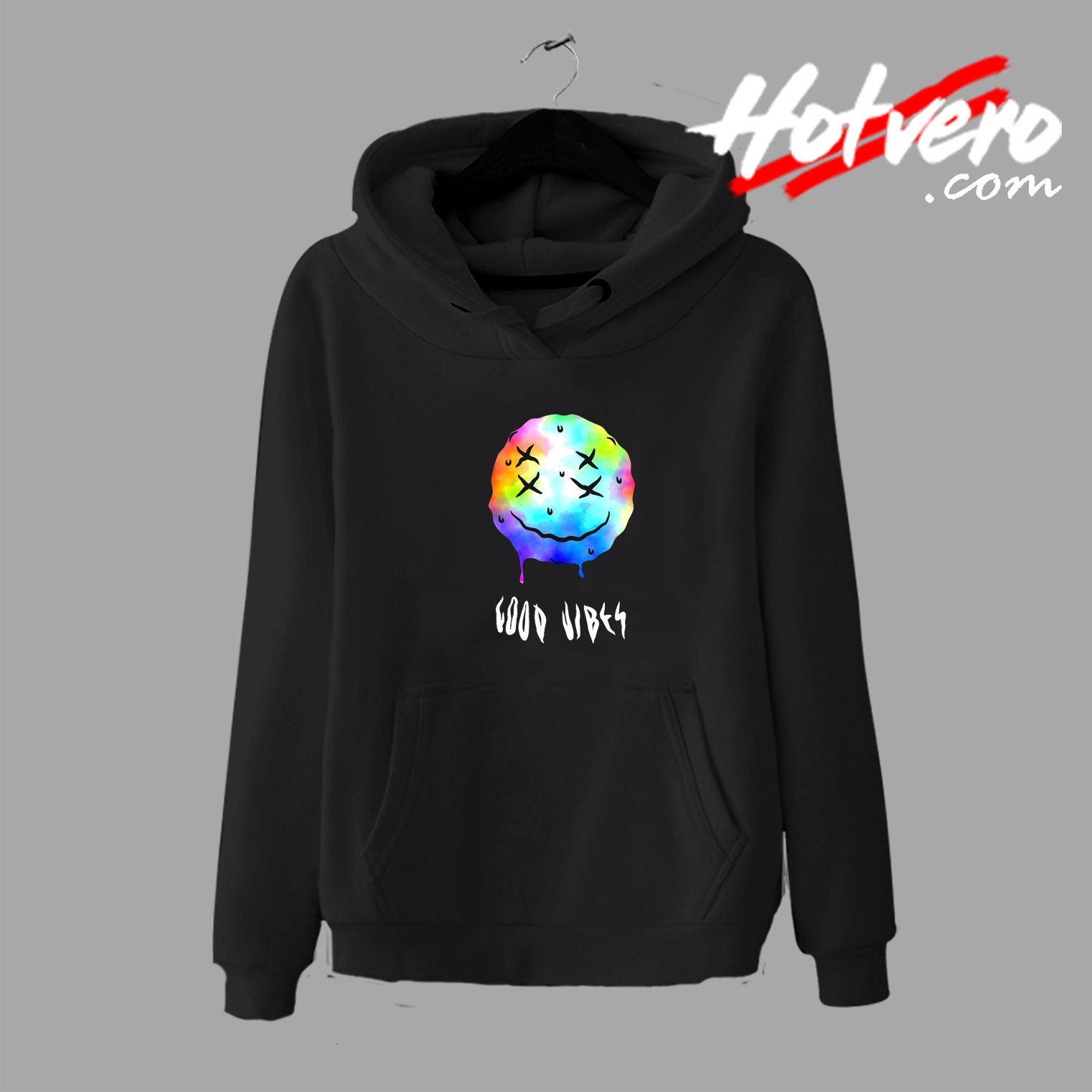 Good Vibes Smiling Graphic Hoodie