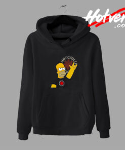 Homer Simpson Red Hot Chili Funny Graphic Hoodie