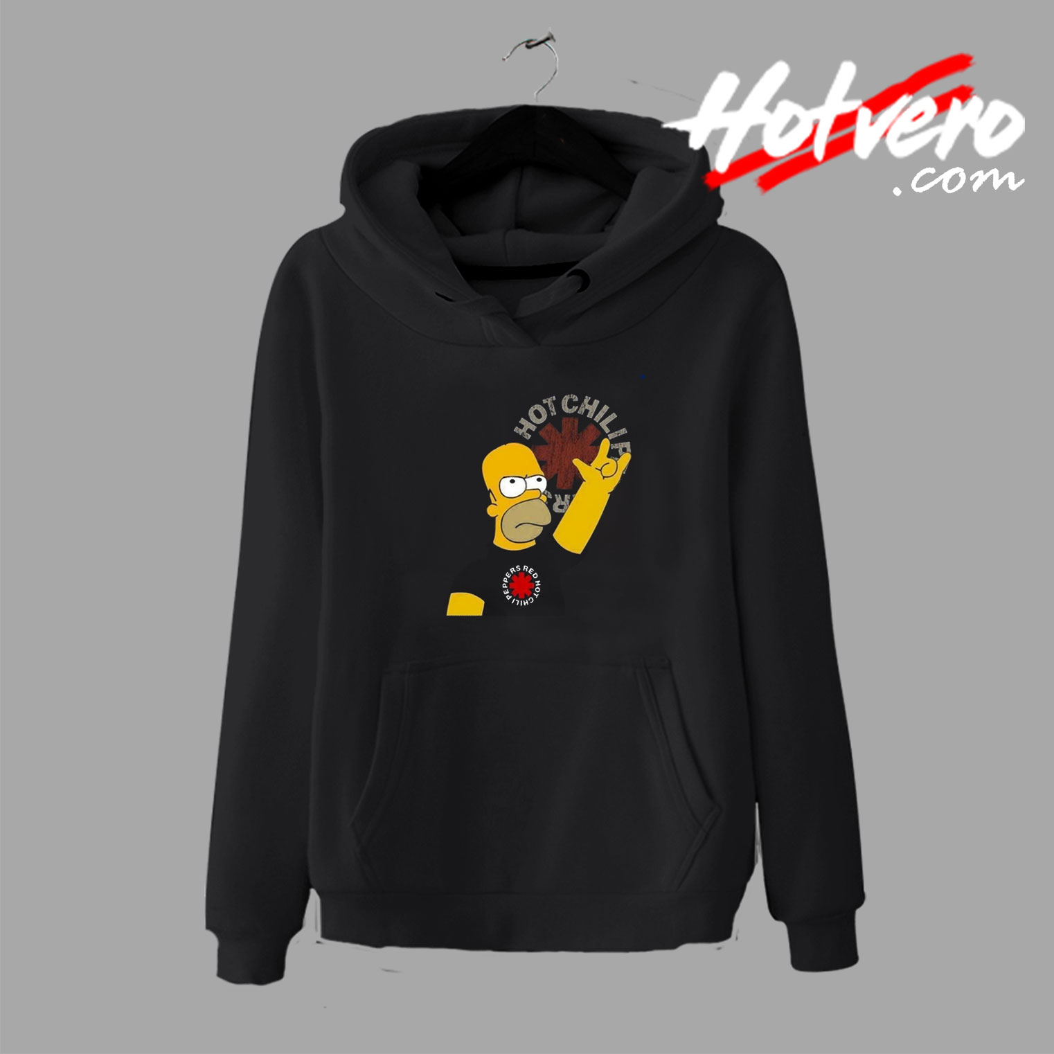 Homer Simpson Red Hot Chili Funny Graphic Hoodie