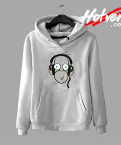 Homer Simpsons Wearing Headphones Graphic Hoodie