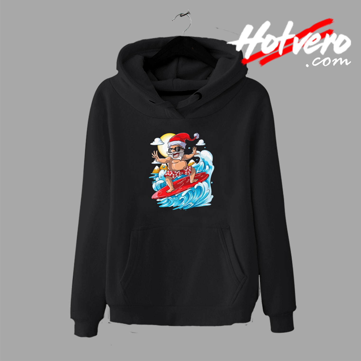 Hot Santa Hawaiian Surfing Hoodie