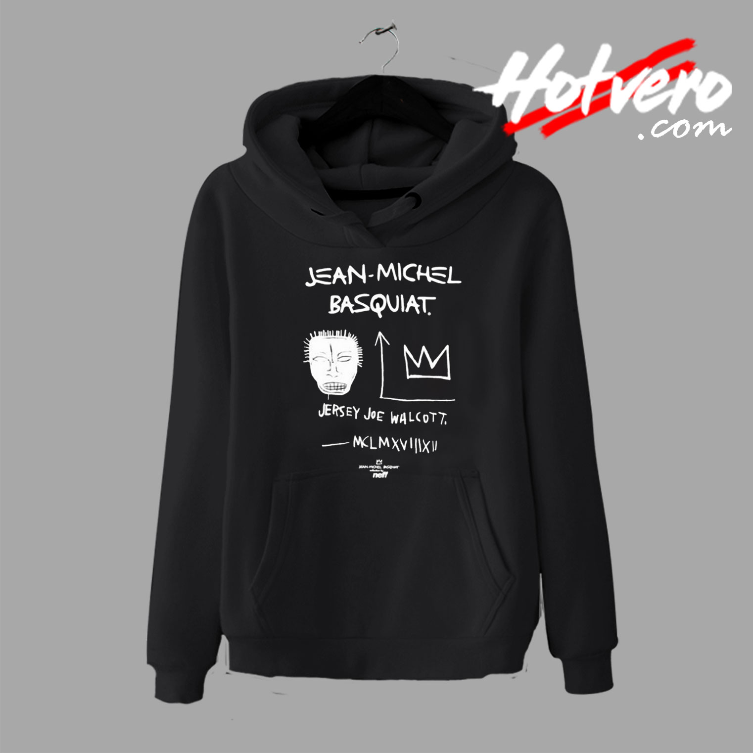Jean Michel Basquiat Jersey Joe Walcott Crown Graphic Hoodie