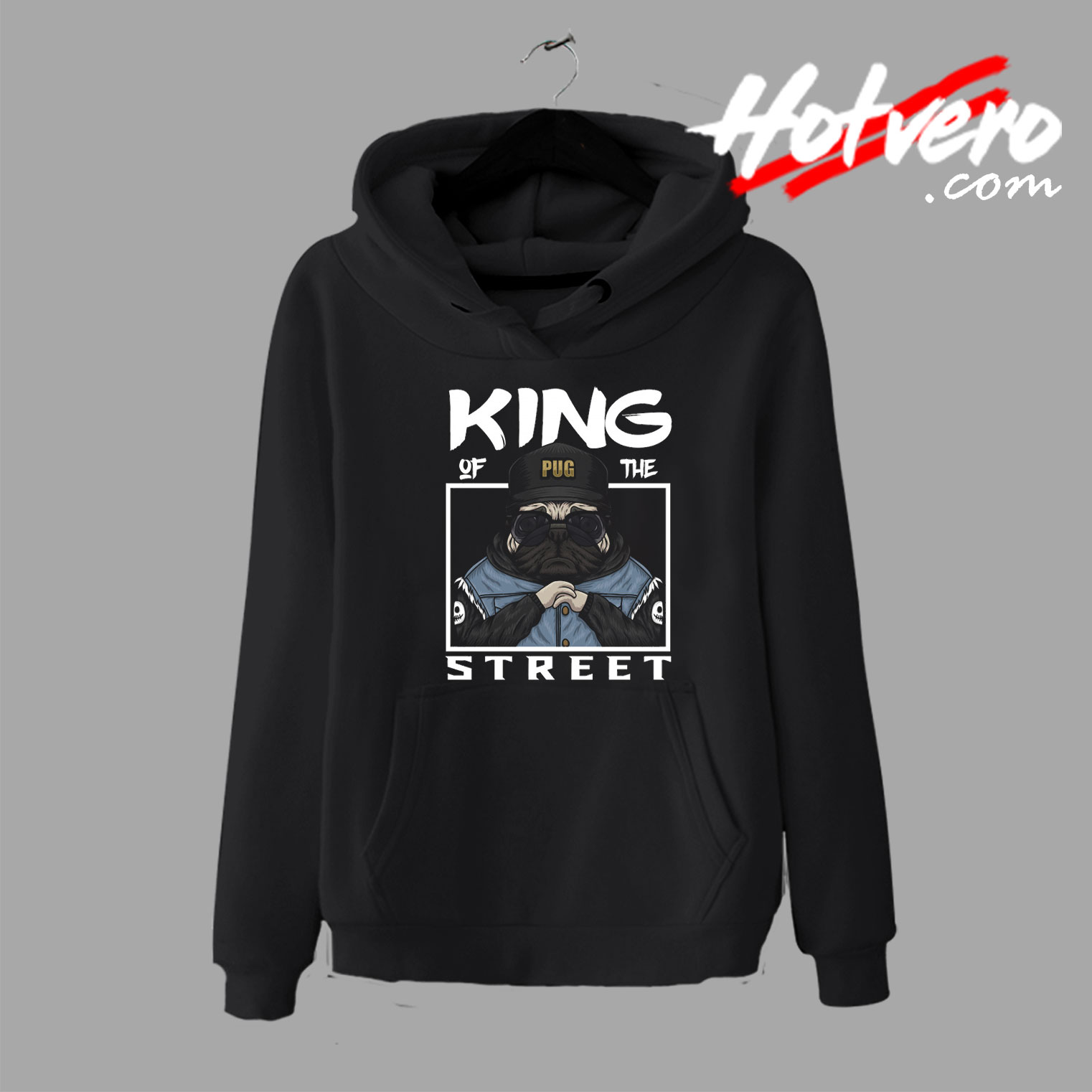 King Of The Street Pug Metal Hoodie