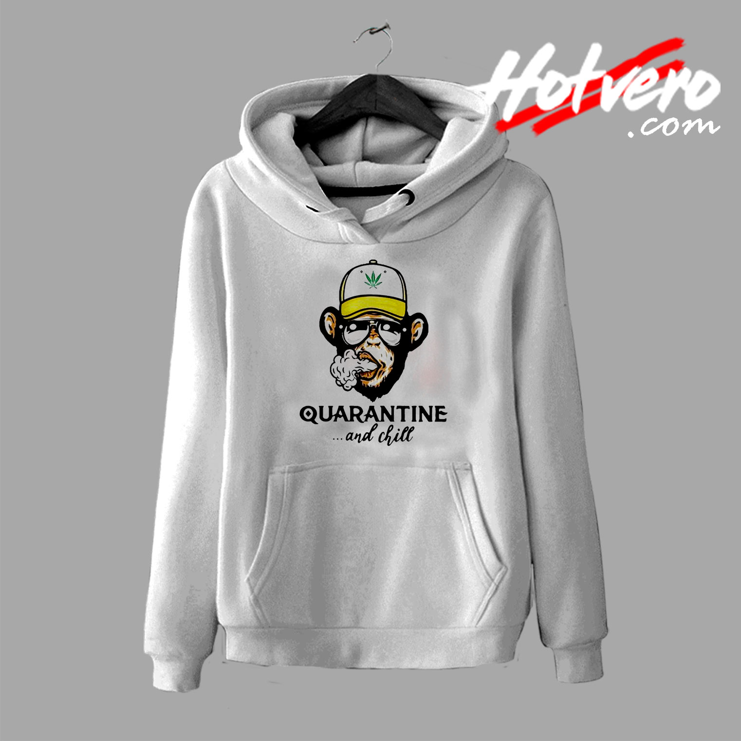Monkey Smoking Weed Cannabis Quarantine And Chill Hoodie