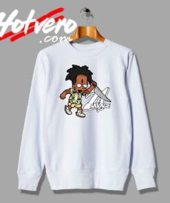 21 Savage Bart Simpson Hold Knife Sweatshirt