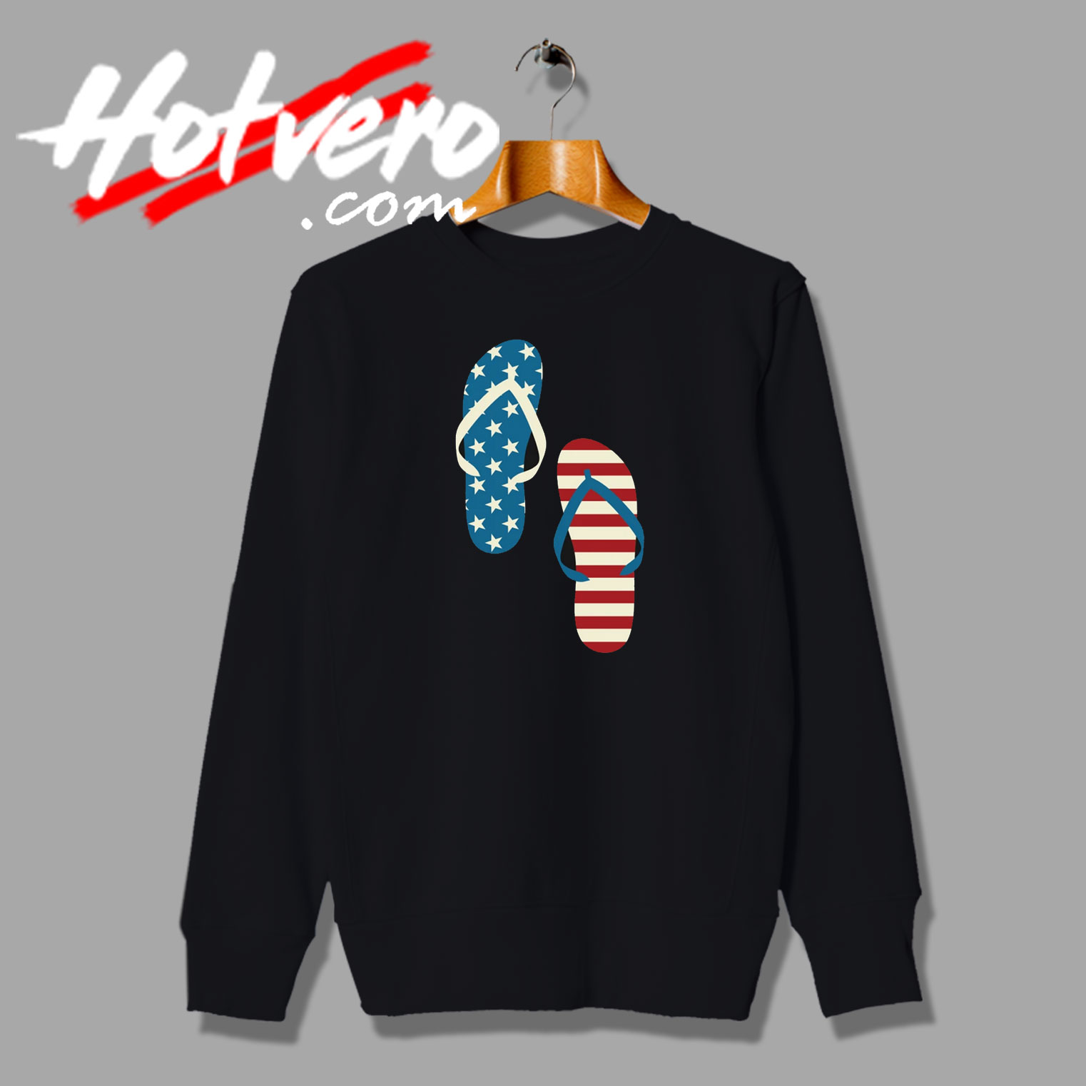 American Flag Slippers Sweatshirt