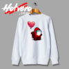Amoung Us Happy Valentines Day With Mask Art Sweatshirt