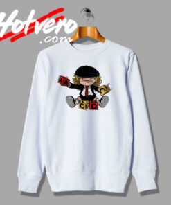 Angus Young Playing Puzzle Vintage Style Sweatshirt
